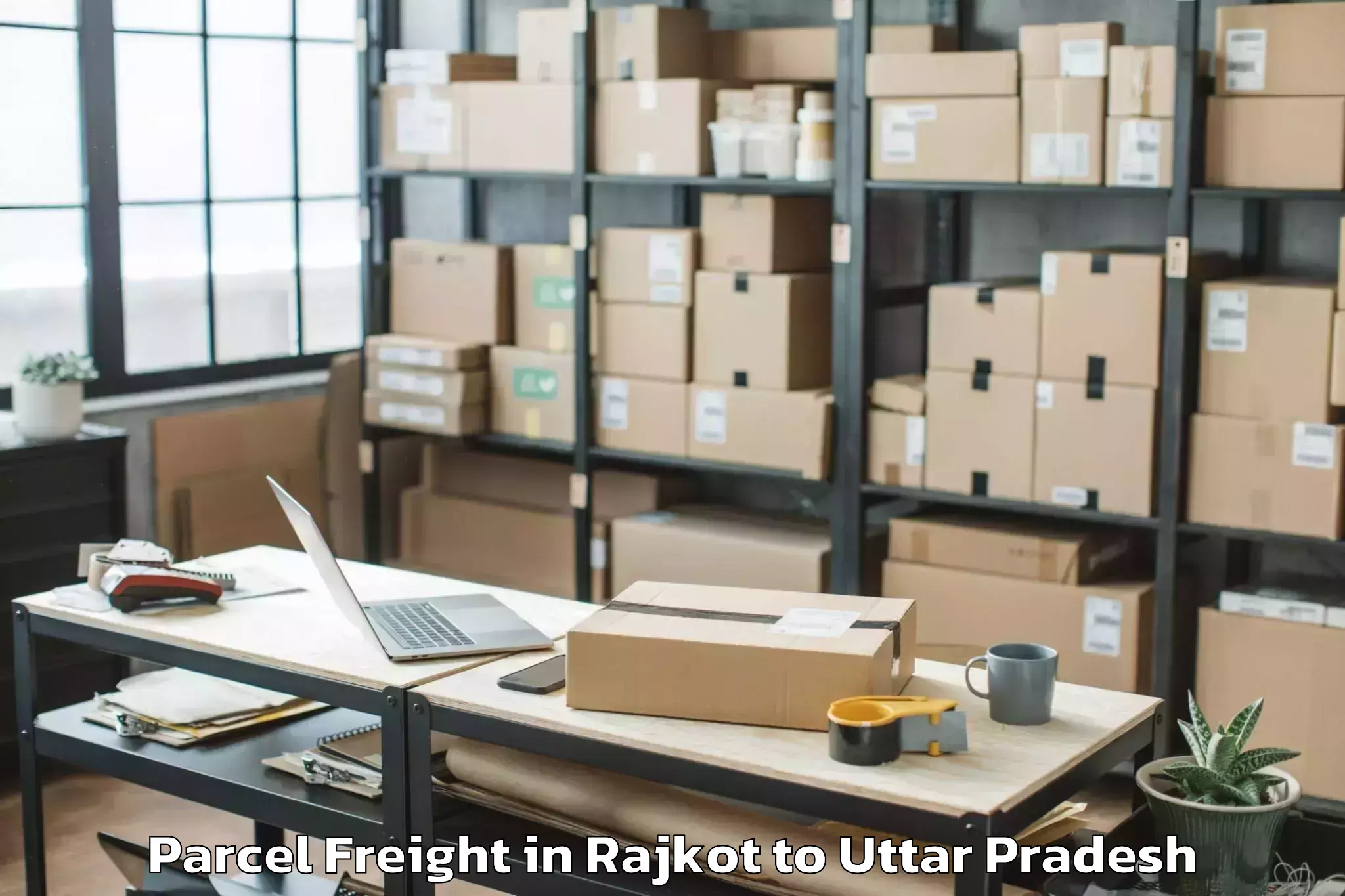 Easy Rajkot to Kharkhauda Parcel Freight Booking